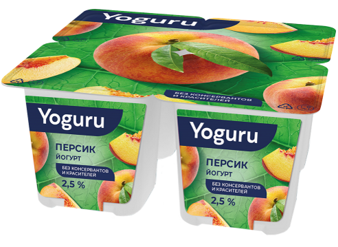 Йогурт 2,5% 125 г с наполнителем "Персик"